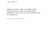 Universidad de Zaragoza - Obtención del certificado electrónico de … · 2019-09-18 · Informáticas RRHH Pág. 2 de 15 . 1. Introducción. Tipos de certificados . La Fábrica