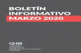 Boletin Marzo 2020 · 2020-03-30 · MARZO 2020 Av 68 No 75A - 50 Torre Oﬁespacios Of 325, C.C Metrópolis +57(1)7436225 info@ghrevisores.co GHrevisores. BOLETÍN INFORMATIVO MARZO