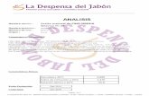 Tabla de Resultados - La Despensa del Jabón · 2017-10-31 · Gamme de masse : 30 à 350. Les composés des huiles essentielles sont identifiés par une recherche combinée des spectres