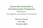 Desarrollo Sostenible y Transformación Productiva · Transformación Productiva Enfoques, iniciativas y acciones concretas Martina Chidiak FCE-UBA ... septiembre de 2015 para el