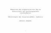 Manual de organización de la Dirección de …...3 BASE LEGAL La dirección participación ciudadana del municipio de Juanacatlán se basa en la norma federal, estatal y municipal