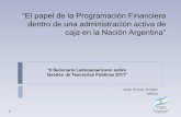 “El papel de la Programación Financiera...“El papel de la Programación Financiera dentro de una administración activa de caja en la Nación Argentina” Jorge Horacio Domper