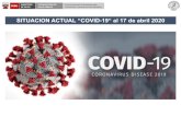 SITUACION ACTUAL “COVID 19“ al 17 de abril 2020 · Positividad de muestras para COVID-19, según procedencia Perú 2020 Fuente: Net Lab INS Elaborado por Centro Nacional de Epidemiología,