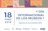 DÍA INTERNACIONAL DE LOS MUSEOS 2018 · 2018-05-18 · Museo de Arquitectura / 09h00 a 22h00 / gratuito Catedral Metropolitana de Quito / 09h00 a 17h00 / 2x1 Instituto Nacional de