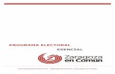 PROGRAMA ELECTORAL ESENCIAL - Inicio...refrendados por la ciudadanía en las elecciones municipales del 24 de mayo de 2015. Y lo hacemos porque estamos convencidos de que Zaragoza