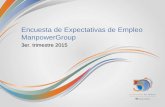 Encuesta de Expectativas de Empleo ManpowerGroup · Encuesta de Expectativas de Empleo ManpowerGroup | 3Q 2015 Encuesta de Expectativas de Empleo • Se realiza trimestralmente para