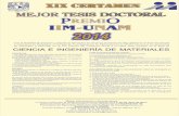 XIX CErtAmEn - Universidad Veracruzana€¦ · El comité organizador del XIX Edición del Certamen Anual a la Mejor Tesis Doctoral 2014 designará al jurado calificador y lo dará