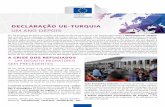 DECLARAÇÃO UE-TURQUIA · às necessidades dos refugiados e das comunidades de acolhimento, especialmente para fins de ajuda humanitária, educação, saúde, infraestruturas muni-cipais