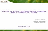 Presentación de PowerPoint - ICAFE · durante noviembre y diciembre de no aplicar medidas de prevención antes del inicio de la cosecha de los cafetos. PROMEDIO REGIONAL DE INCIDENCIA