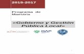 «Gobierno y Gestión Pública Local»...organizacionales de modernización de la gestión pública local. CG4. Poseer y comprender conocimientos que aporten una base u oportunidad