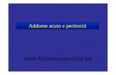  · Peritoniti e Addome acuto - Cenni di Anatomia e Fisiologia Il peritoneo si suddivide in viscerale e parietale. La cavità addominale è suddivisa in cavità peritoneale generale