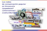 Las redes de comunicación popular en Venezuela ¿populares? … · 2010-08-04 · Reglamento de Radiodifusión Sonora y Televisión Abierta Comunitarias de Servicio Público, Sin