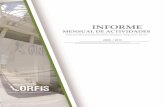 ABRIL / 2015 - ORFIS Veracruz · manera mensual, de conformidad con el artículo 25 de la Ley de Fiscalización Superior, de manera preventiva se enviaron 212 comunicados electrónicos