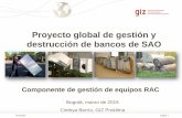 Proyecto global de gestión y destrucción de bancos de SAO · Proyecto global BMUB-IKI „Gestión y destrucción de sustancias agotadoras de la capa de ozono contenidas en bancos