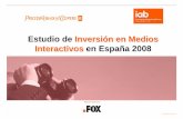 Estudio de Inversión en Medios Interactivos en España 2008 · ESTUDIO DE INVERSIÓN EN MEDIOS INTERACTIVOS 2007 CIFRA DE INVERSIÓN ONLINE 2007 Inversión 2002: 71,2 MM € Inversión