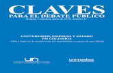 CLAVES - Agencia de Noticias UNagenciadenoticias.unal.edu.co/uploads/media/Claves...UNIVERSIDAD, EMPRESA Y ESTADO EN COLOMBIA Altos y bajos en la transferencia del conocimiento en