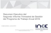 Resumen Ejecutivo del Segundo Informe Trimestral de ......para el ciclo escolar 2016-2017. LINEE-01-2016, con el fin de abarcar los perfiles necesarios para atender las necesidades