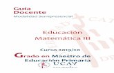 Guía Docente - UCAVILA · Guía docente de Educación Matemática II . 4 . 4 . 2.1. COMPETENCIAS BÁSICAS Y GENERALES CB1 Que los estudiantes hayan demostrado poseer y comprender