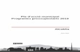 Pla dâ€™acciأ³ municipal Programes pressupostaris 2019 Alcaldia - Terrassa 2019-02-13آ  premsa codi