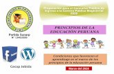 PRINCIPIOS DE LA EDUCACIÓN PERUANA · PRINCIPIOS DE LA EDUCACIÓN PERUANA (Ley General de Educación 28044, Art. 8°). La educación peruana tiene a la persona como centro y agente