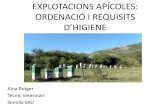 EXPLOTACIONS APÍCOLES: ORDENACIÓ I REQUISITS · C. i Lleó C. Manxa Galicia ... Libre Blanc de la Seguretat alimentària (UE, 2000) Legislació UE REQUISITS D’HIGIENE: CONTEXTE.