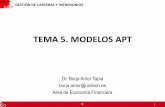 TEMA 5. MODELOS APTocw.unileon.es/.../44/2013/02/TEMA-5-Modelos-APT.pdf · 2. EL MODELO APT El Modelo de Valoración por Arbitraje, o APT (Arbitrage Pricing Theory), fue formulado