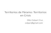 Territorios de Páramo: Territorios en Crisis · Provincia Cantón Parroquia Superficie de páramo (ha) Población Indígena % Población Chimborazo Alausí Achupallas 66.560 9702