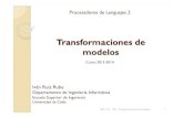 T6 - Transformaciones de modelos - UCA · transformaciones de modelos. ! Clasificación de transformaciones: multiplicidad, direccionalidad, M2M/M2T, endógena/exógena, vertical/horizontal.