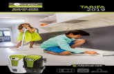 TARIFA 2019 2019.pdf · 2020-03-19 · CV1116 90 5.5/6.6 kW 3.500 RPM SI 3.100 mm 560 m3/h < 70 dB 24.000 cm2 50/60 Hz 80 mm 151 Kg 3 ELECTRÓNICO SI 1630 mm 730 mm 820 mm 90 m 2500