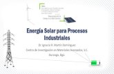 Energía Solar para Procesos Industriales · Energía Solar para Procesos Industriales Dr. Ignacio R. Martín Domínguez Centro de Investigación en Materiales Avanzados, S.C. Durango,
