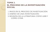 1. PASOS EN EL PROCESO DE INVESTIGACIÓN 2. DISEÑO DE …rua.ua.es/dspace/bitstream/10045/19074/1/TEMA_2.pdf · tema 2. el proceso de la investigaciÓn social 1. pasos en el proceso
