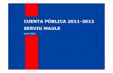 CUENTA PÚBLICA 2011-2012 SERVIU MAULE · 2012-07-31 · MAULE 67.868 22.907 44.961 • Del total de damnificados de la región del Maule, solo el 70% son hábiles de subsidio. Región