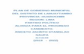 PLAN DE GOBIERNO MUNICIPAL DEL DISTRITO DE …€¦ · y actividades. En el Plan de Gobierno del Distrito de Lahuaytambo para el período 2019–2022, se reafirma las líneas de acción
