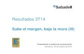Banco Sabadell-Resultados 3T14 v 3 · Según encuestas de las Feria e-Show de Madrid Octubre 2014 Fuente: STIGA, EQUOS “RCB Análisis de Calidad Objetiva en Redes Comerciales Bancarias