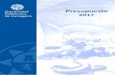 Presupuesto 2017 - Universidad Politécnica de Cartagena · El presupuesto de la Universidad Politécnica de Cartagena asciende a para el ejercicio 2017 53.040.335,85 euros lo que