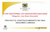 PLAN SECTORIAL DE EDUCACIÓN 2004-2008 “Bogotá: una Gran … · 2007-08-31 · Maestría en lingüística aplicada 24 Docentes de inglés. Distrital a la enseñanza del inglés