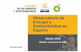 Observatorio de Energía y Sostenibilidad en España³nObservatorio2019.pdf‒La energía primaria un 1,3% superior ‒La energía final un 0,04% mayor àcompensado por el clima más