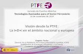 Presentación de PowerPoint - PTFE · 2019-11-15 · Plataforma Tecnológica Ferroviaria Española La PTFE es una estructura público-privada de trabajo en equipo liderada por la
