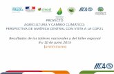 PROYECTO AGRICULTURA Y CAMBIO CLIMÁTICO: PERSPECTIVA DE … · AGRICULTURA Y CAMBIO CLIMÁTICO: PERSPECTIVA DE AMÉRICA CENTRAL CON VISTA A LA COP21 Resultados de los talleres nacionales