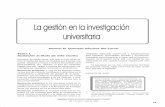 la gestión en a investigación universitaria · 2014-06-27 · la gestión en a investigación universitaria Manuel M. Quevedo Sánchez Del Corral Tema 1 Acotación altítulo deeste