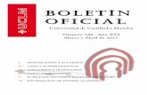 BBOOLLEETTÍÍNN OOFFIICCIIAALL · Universidad de Castilla-La Mancha Marzo y Abril de 2012 / nº 146 4 SECRETARIA GENERAL RESOLUCIÓN de 25/01/2012, de la Universidad de Castilla-La