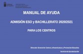 MANUAL DE AYUDA - Gobierno de Canarias · 2020-05-18 · Dirección General de Centros, Infraestructura y Promoción Educativa Servicio de Escolarización MANUAL DE AYUDA ADMISIÓN