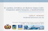El cambio climático en Bolivia hasta 2100: Impactos sobre bosques y biodiversidad · 2013-10-11 · 4. Impacto de biodiversidad a bienestar de la población: Cuadro 13 Costo económico