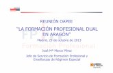 LA FORMACIÓN PROFESIONAL DUAL EN ARAGÓN - SEPIEFormación profesional dual es… - Conjunto de acciones e iniciativas formativas,-Mixtas de empleo y formación, -Objeto: cualificación