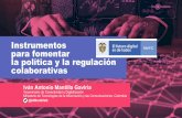 Instrumentos para fomentar la política y la regulación · Fuente: Documento CONPES 3816 de 2014 Importancia de la regulación Ante la inexistencia de procesos generales a todos