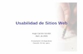 Usabilidad de Sitios Web Hugo Carrion · Arquitectura de la Información • La información es una fuente de conocimiento. Pero, si no está organizada, procesada y disponible para
