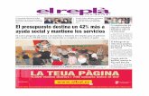 elreplàelreplà II època - any III - núm. 13 - novembre 2010 - ALBAL El presupuesto destina un 42% más a ayuda social y mantiene los servicios La construcción del nuevo polideportivo