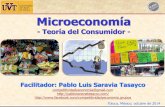 M. en Eco. Pablo Luis Saravia Tasayco / Toluca, México; Octubre … · TEORÍA DEL CONSUMIDOR Analiza al individuo como demandante de bienes y servicios, y supone que los consumidores