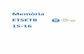 Memòria ETSETB 15-16 · MEMÒRIA 2015-2016 Escola Tècnica Superior d’Enginyeria de Telecomunicació de Barcelona 1 L’ETSETB 1.1Govern i representació 1.1.1 Òrgans de govern