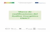 Marco de cualificaciones del Auditor Energético ENACT · • Planificación de la auditoria energética de acuerdo a su alcance, recursos y gestión del tiempo • Coordinación